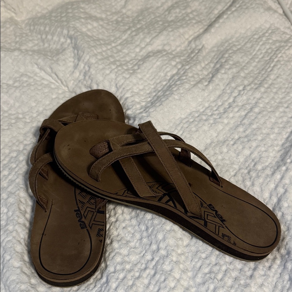 Teva Dark Brown Cross-Strap Sandals